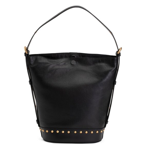 VINCE CAMUTO Black Leather Jocea Bucket Bag